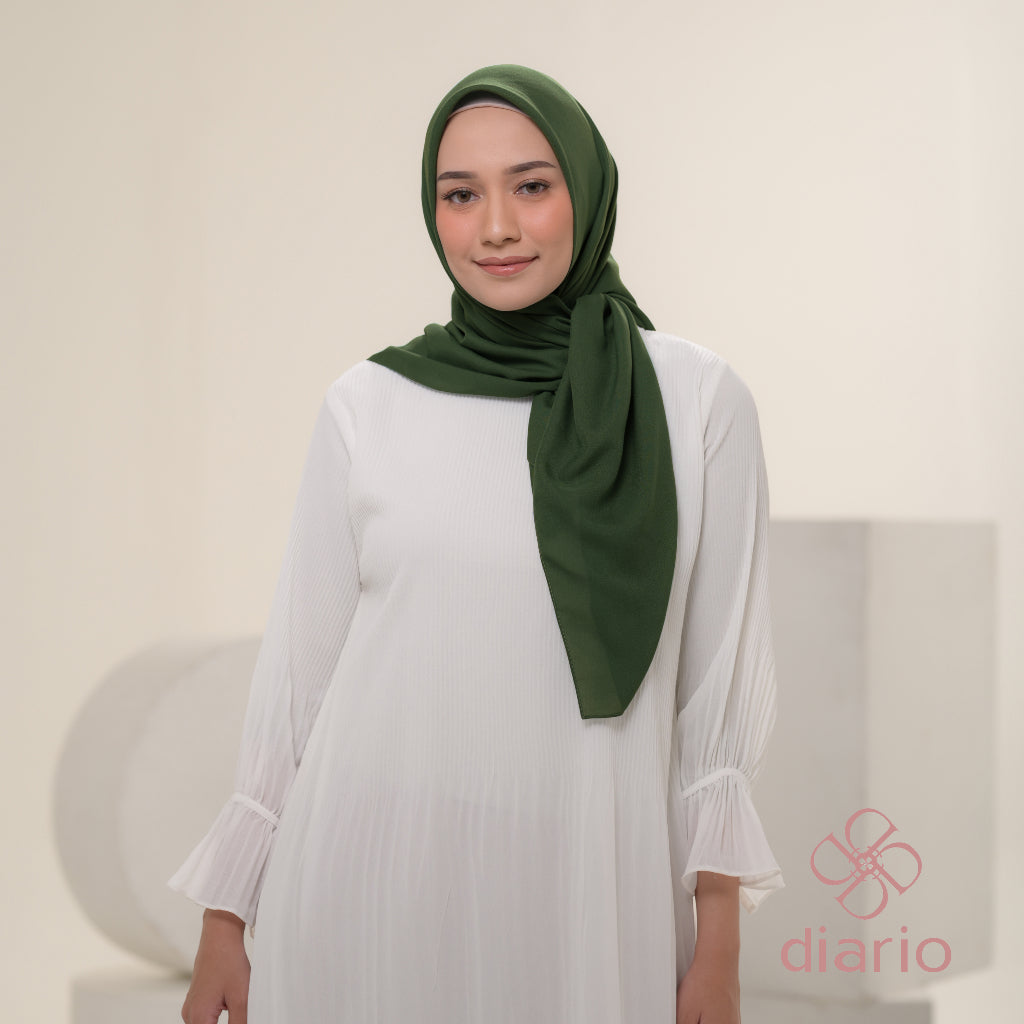 Diario - Kerudung Segi Empat Ultrafine Plain Scarf Voal Green Series