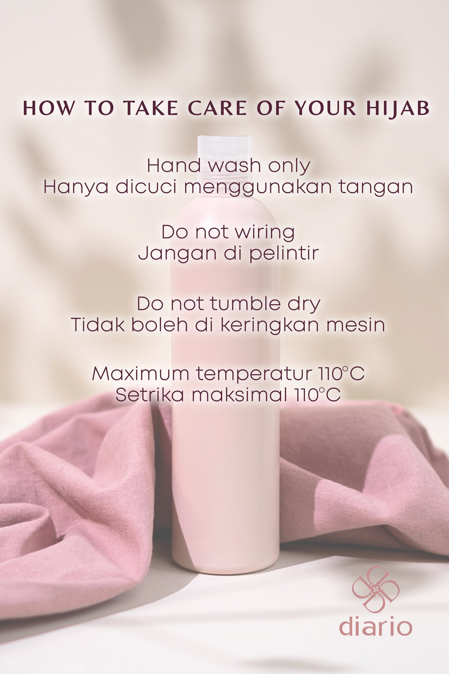 Diario - Kerudung Segi Empat Sahara Plain Scarf