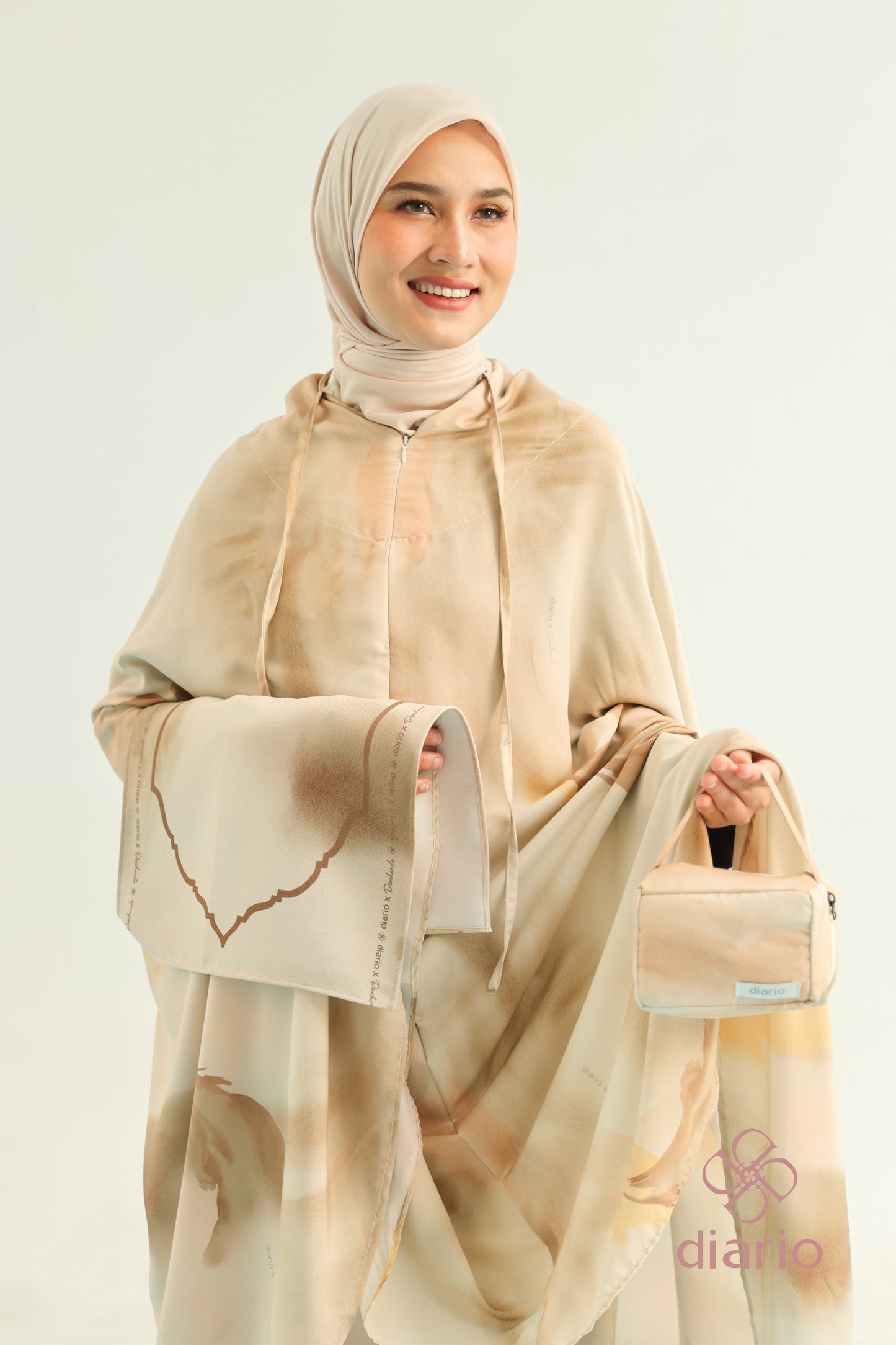Diario x Dwihanda - Mukena Travel Samudra Prayer Set 2in1 Free Sejadah Travel