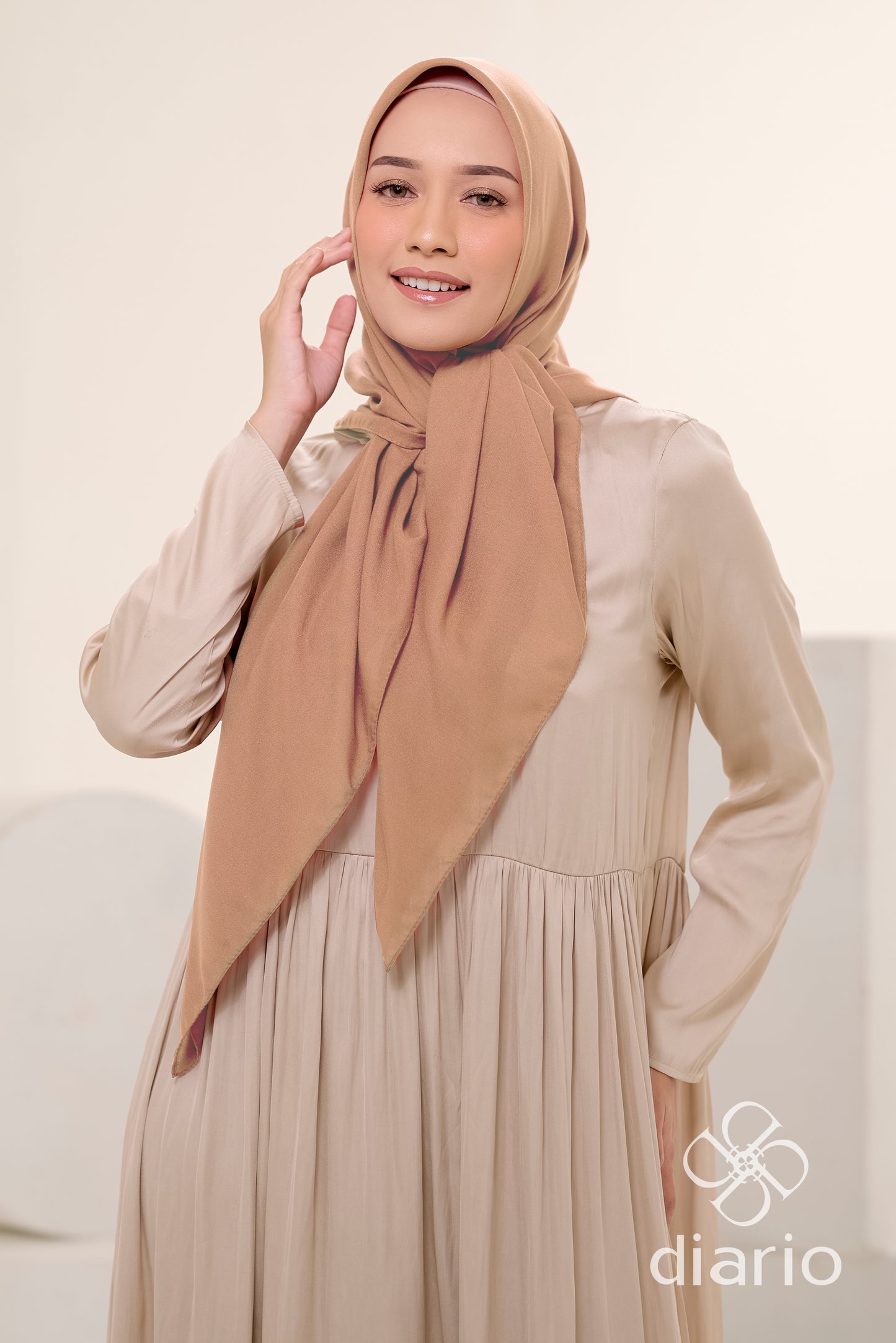 Diario - Kerudung Segi Empat Ultrafine Plain Scarf Voal Nude Series
