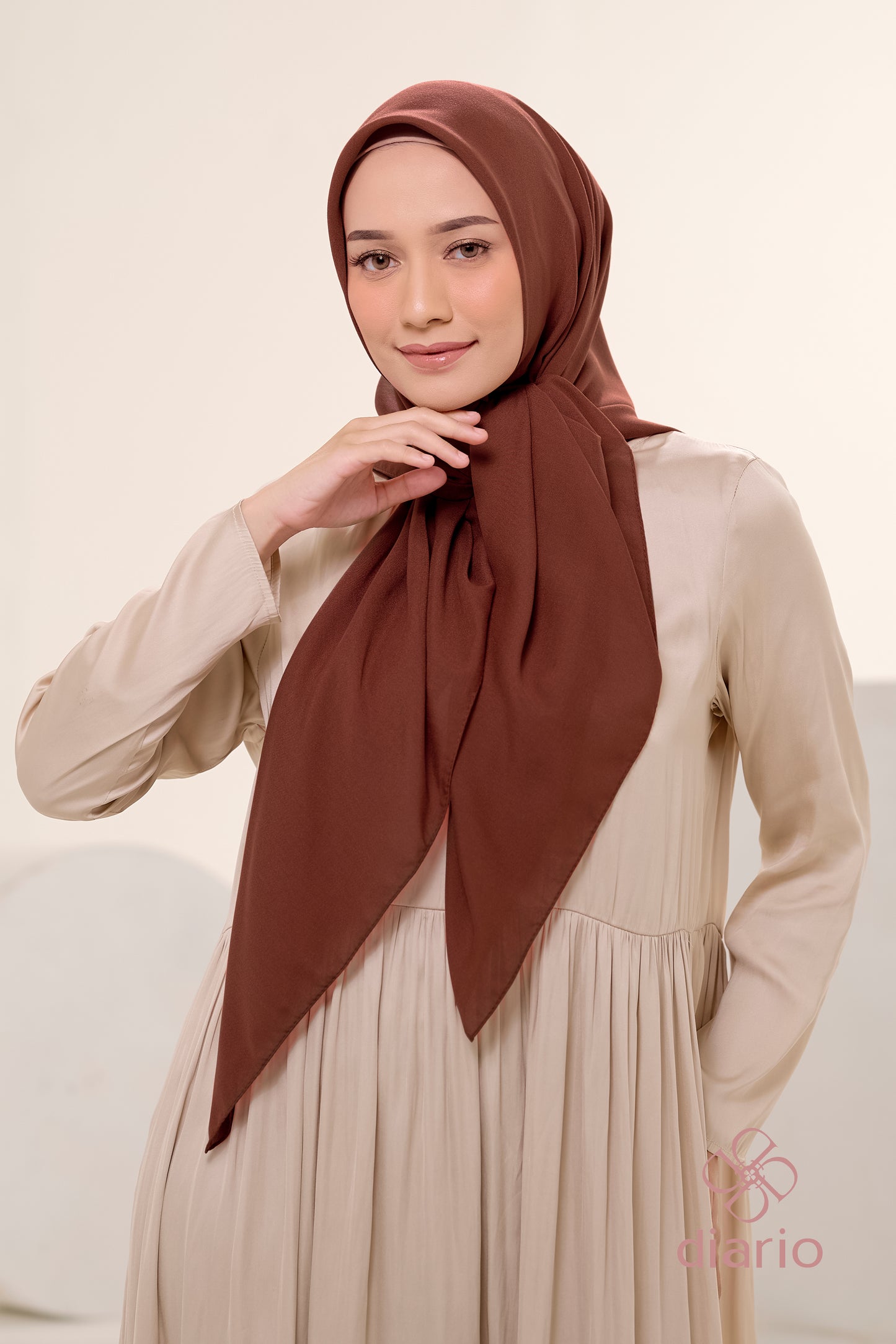 Diario - Kerudung Segi Empat Ultrafine Plain Scarf Voal Nude Series