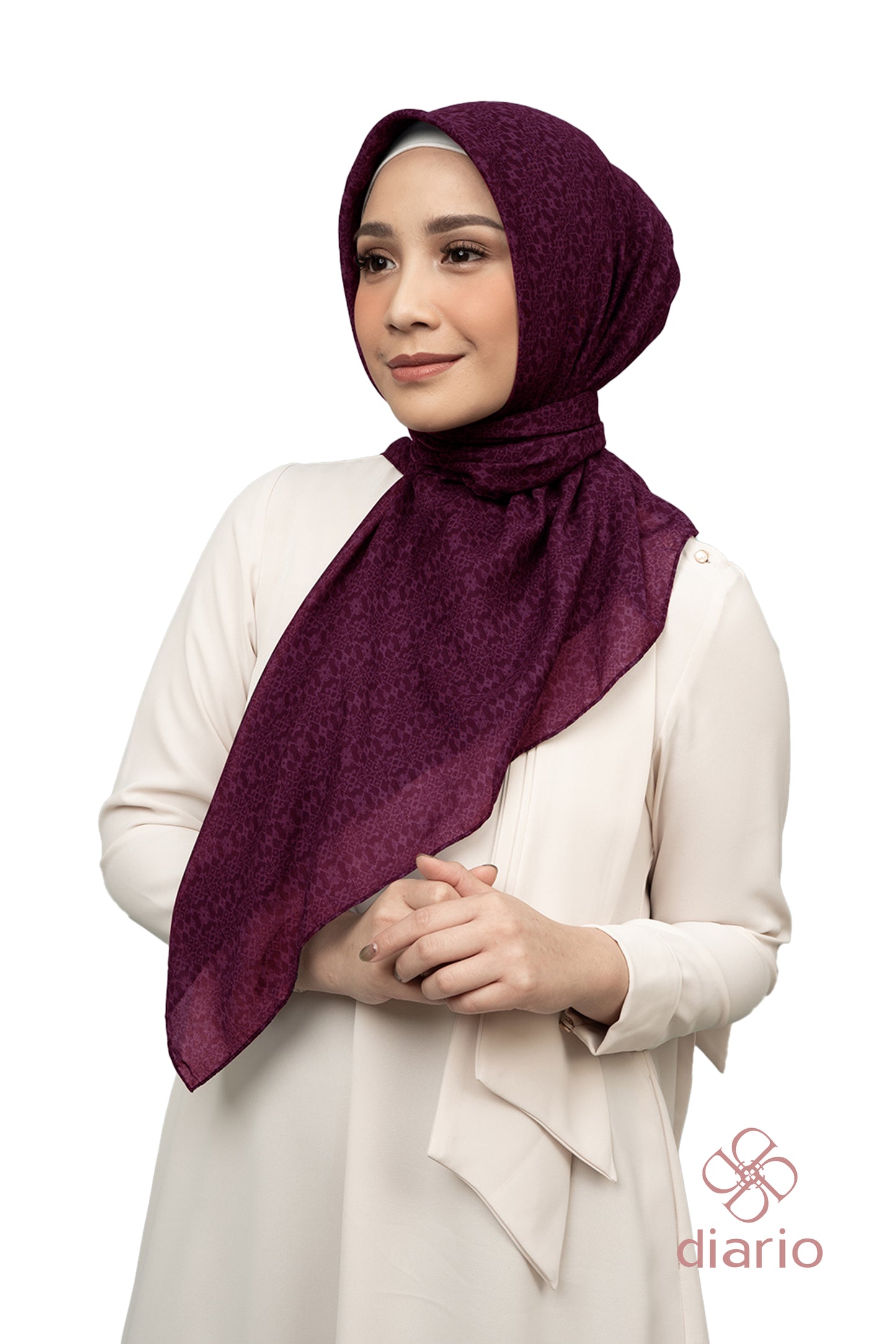 Diario x Nagita Slavina - Ultrafine Winter Plain Scarf Kerudung Segi Empat