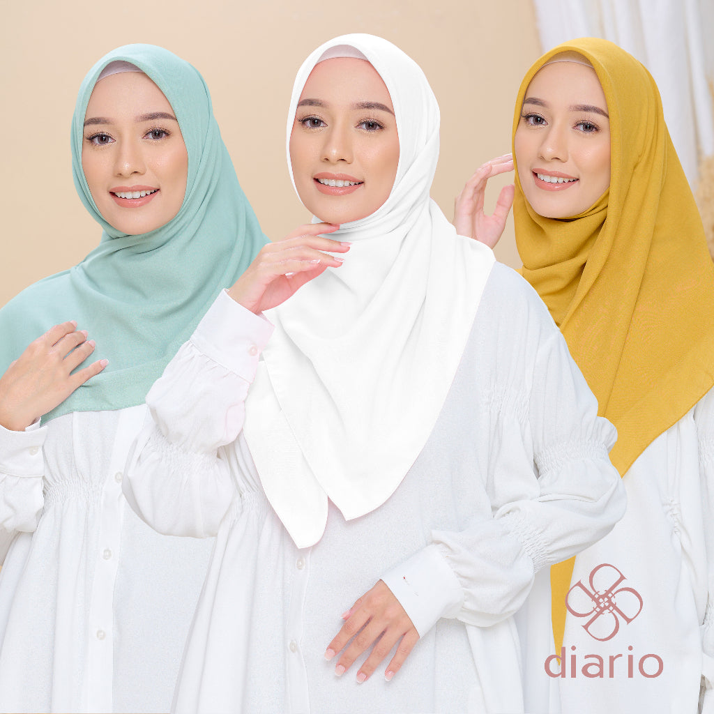 Diario - Kerudung Segi Empat Paris Premium Plain Scarf Vol. 2