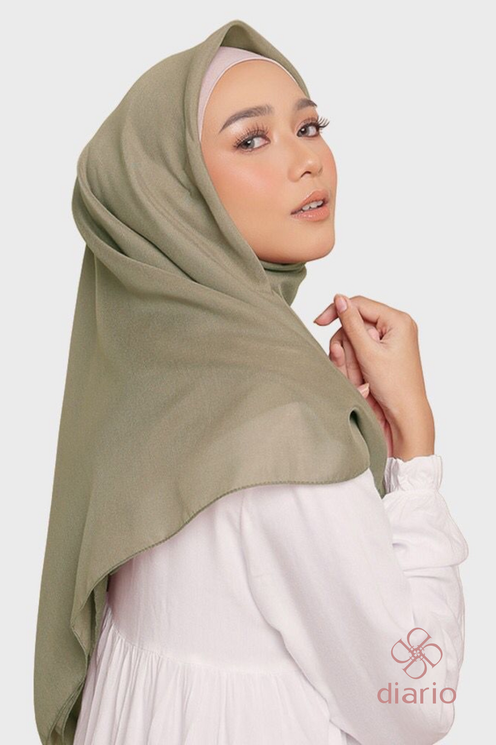 Diario - Kerudung Segi Empat Ultrafine Plain Scarf Voal Green Series