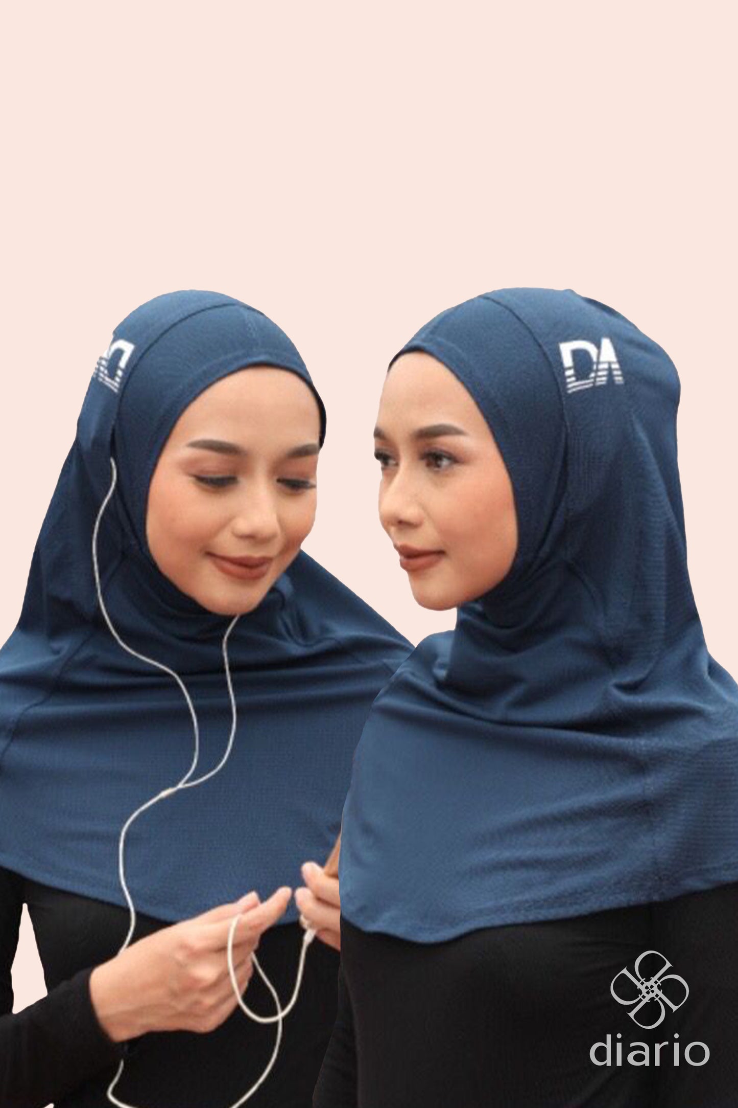 Diario Active - Kerudung Olahraga Handsfree Earphone